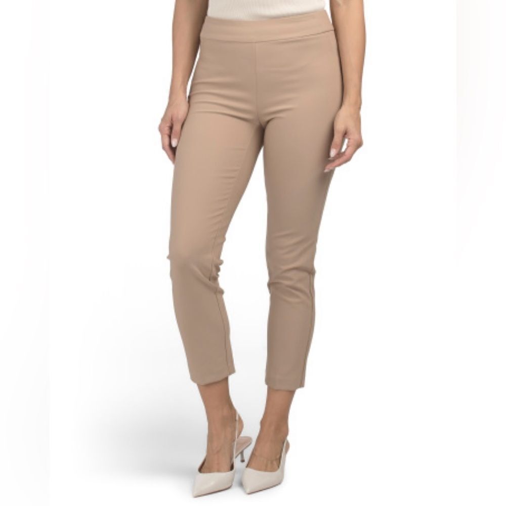 Rachel Zoe Camel Pull On Skinny Fit High Rise Four Way Stretch Ankle Pants